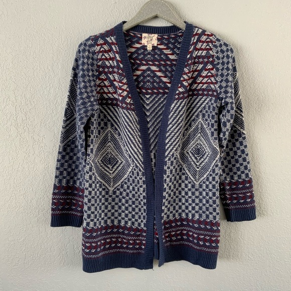 Hippie Rose Sweaters - Hippie Rose Patterned Cardigan